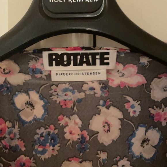 ROTATE Birger Sierra floral ruched long sleeve top black multi nwot - Picture 8 of 14